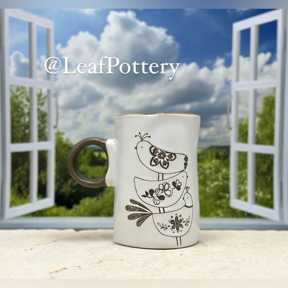 Little Birdie Buddies White/Brown Ceramic 18oz Mug with Handle - Picture 4 of 8